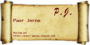 Paor Jerne névjegykártya
